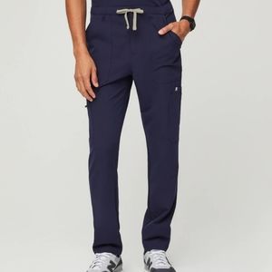 Figs Medium Cairo Cargo Slim Scrub Pants Navy Blue